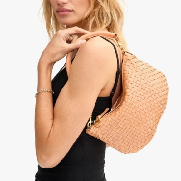 Clare V Petit Moyen Woven Crossbody Bag In Bisque - Picture 12 of 12